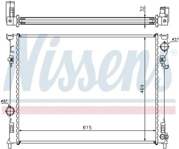 Радіатор охолодження двигуна 61014A NISSENS