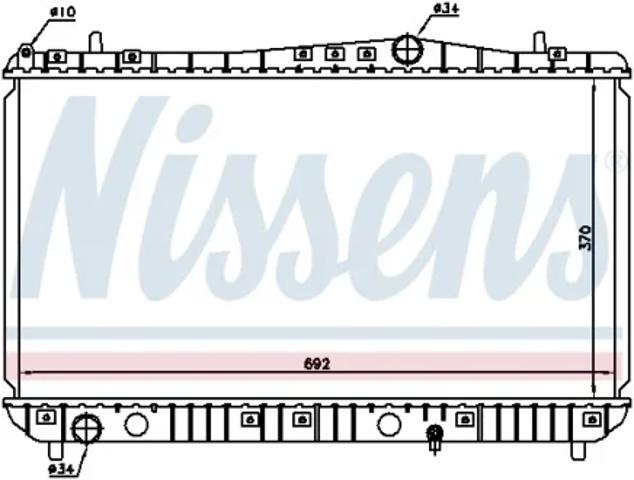 Радіатор двигуна 61664 NISSENS