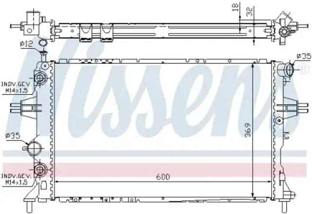 Радіатор системи охолодження двигуна 63247A NISSENS