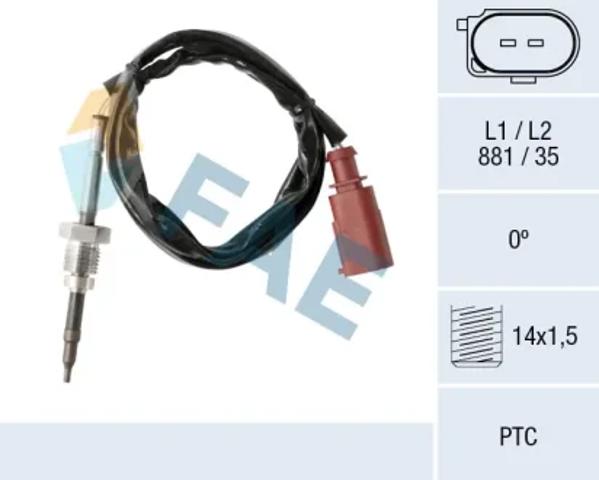 Датчик температури відпрацьованих газів (ВГ), перед фільтром сажі 68017 FAE
