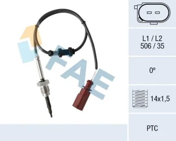 Датчик температури відпрацьованих газів (ВГ), після фільтр сажі 68026 FAE
