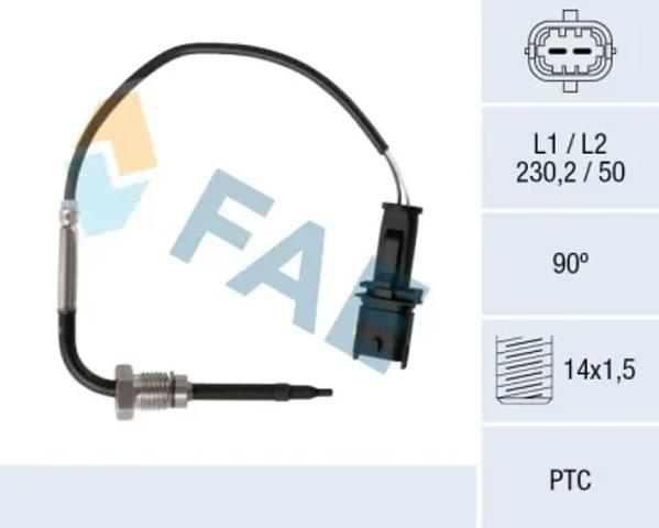 Датчик температури відпрацьованих газів (ВГ), фільтр сажі 68037 FAE