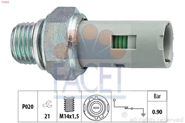 Датчик показника тиску масла 70153 FACET