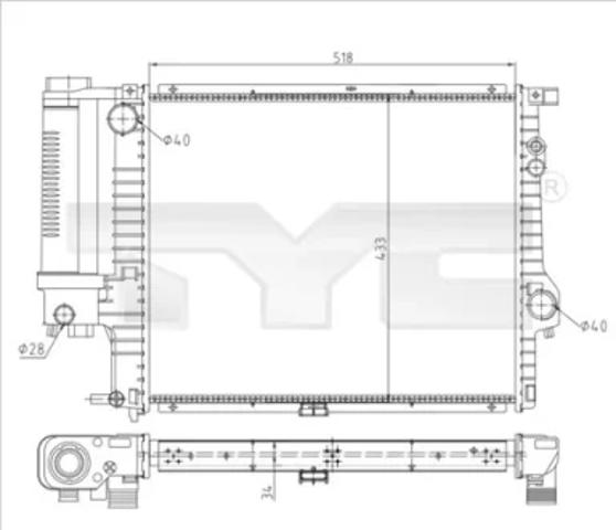Радіатор основний 7030010R TYC