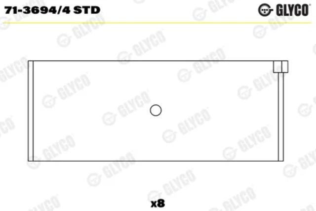 Вкладиші колінвала шатунні комплект 7136944STD GLYCO