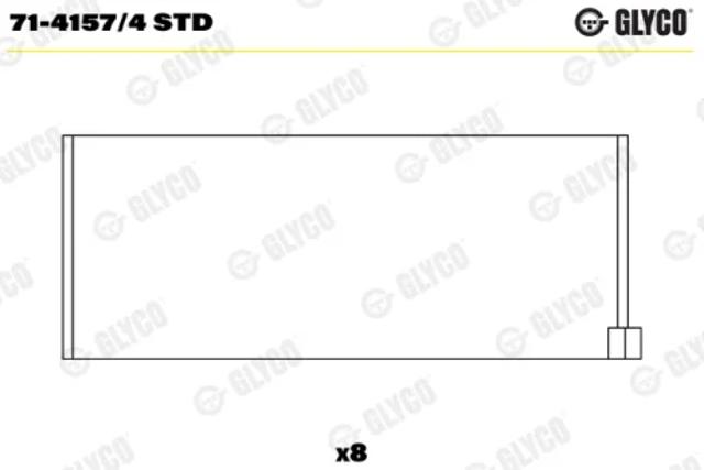 Вкладиші коленвала шатунні стандарт 7141574STD GLYCO