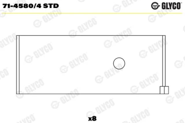 Вкладиші колінвала шатунні комплект 7145804STD GLYCO