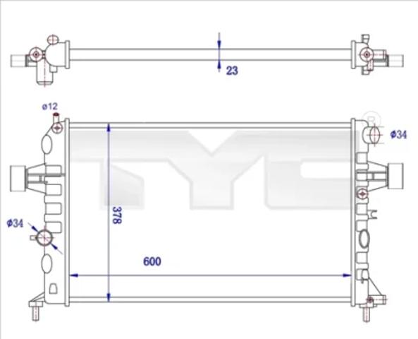 Радіатор основний 7250038R TYC