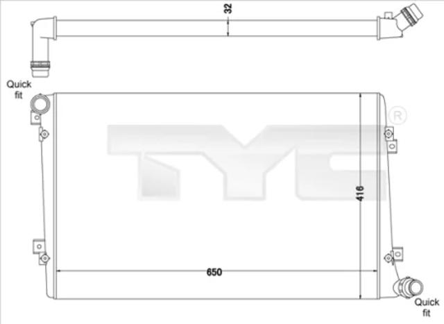 Радіатор охолодження двигуна 7370063R TYC