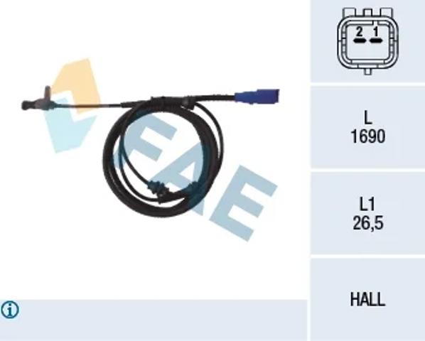 Датчик АБС (ABS) задній 78098 FAE