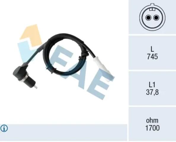 Датчик АБС (ABS) задній, лівий 78555 FAE