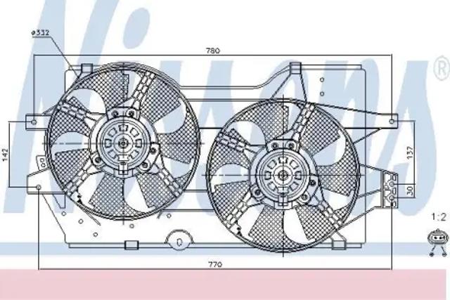 Електровентилятор охолодження Додж Grand Caravan SPORT
