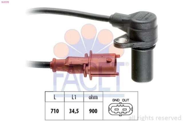 Датчик положення (оборотів) коленвалу 90170 FACET