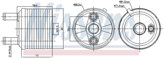 Радіатор охолодження, АКПП 91267 NISSENS