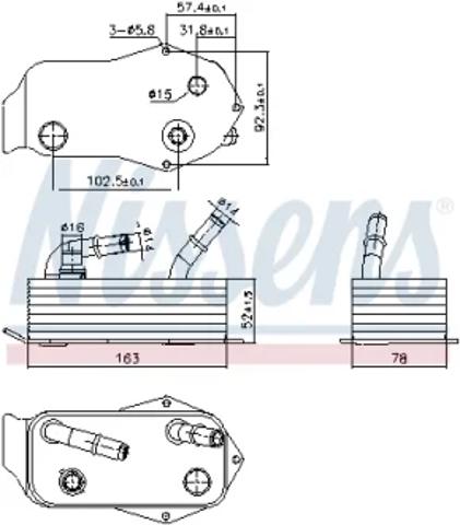 Радіатор охолодження, АКПП 91353 NISSENS