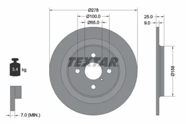 Диск заднього гальма 92161903 TEXTAR