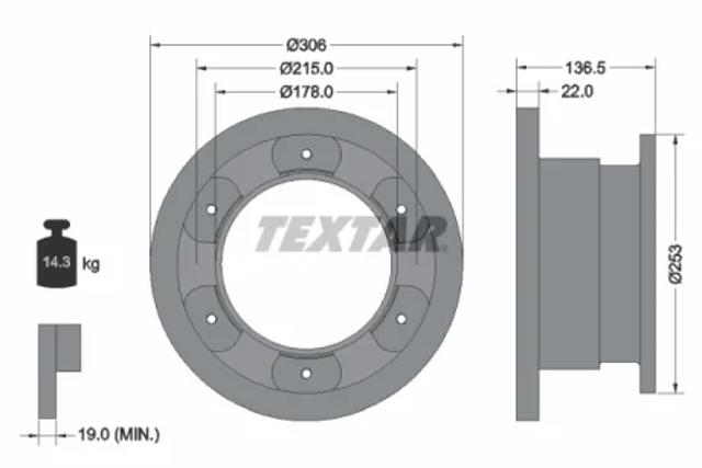 Дискові гальма 93127300 TEXTAR