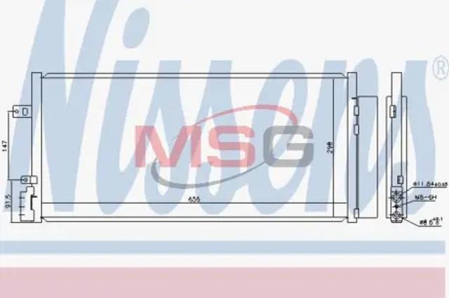 Трубопроводи і радіатор кондиціонера 940581 NISSENS