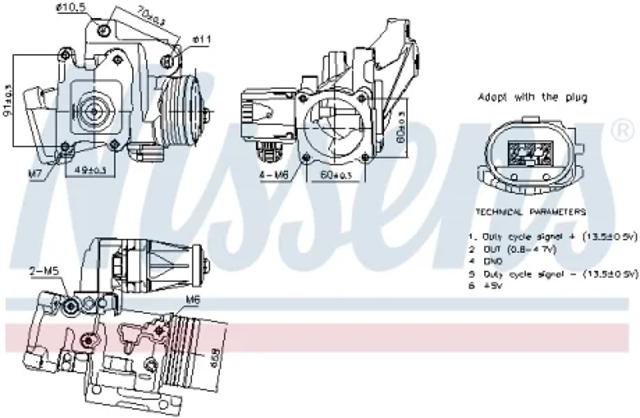 Клапан EGR рециркуляції газів 98387 NISSENS