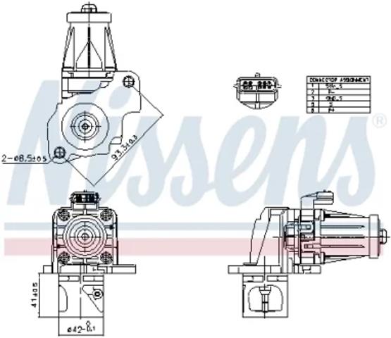 Клапан EGR, рециркуляції газів 98405 NISSENS