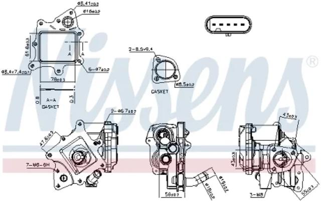 Клапан EGR, рециркуляції газів 98524 NISSENS