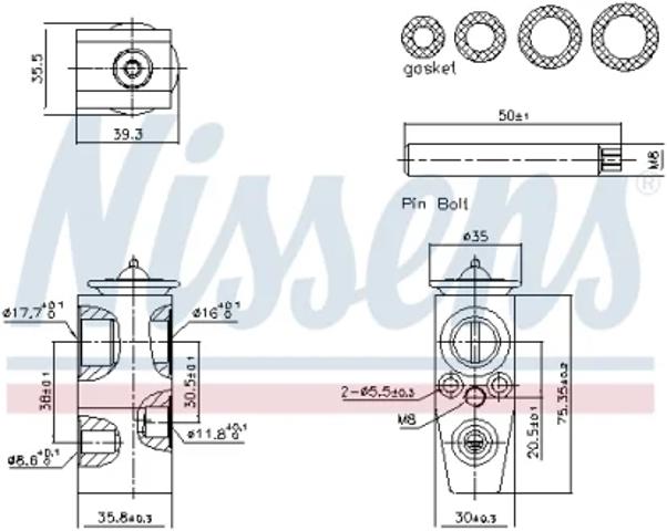 Клапан TRV, кондиціонера 999445 NISSENS