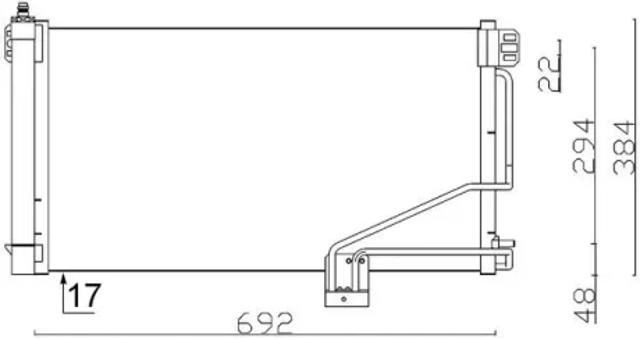 Радіатор системи охолодження кондиціонера AC347001S MAHLE