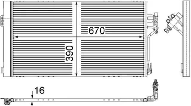 Трубопроводи і радіатор кондиціонера AC761000S MAHLE