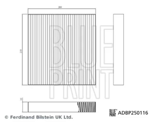 Фільтр салону вугільний ADBP250116 BLUE PRINT