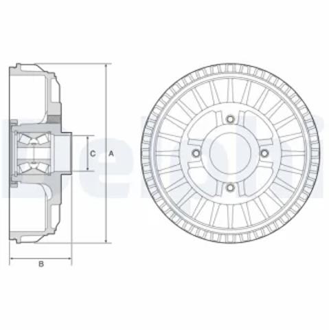 Барабан гальмівний задній BFR621 DELPHI