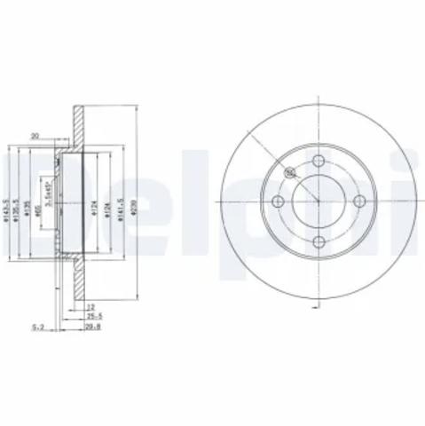 Диск переднього гальма BG2116 DELPHI
