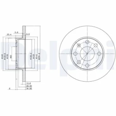 Диск переднього гальма BG2148 DELPHI