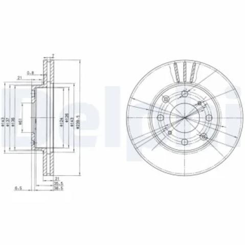 Гальмо дискове переднє BG2673 DELPHI