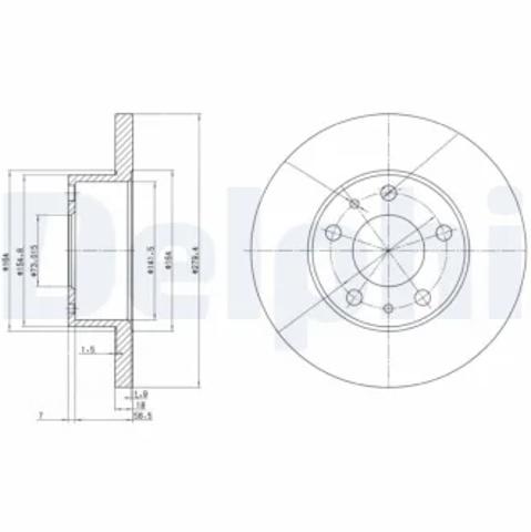 Гальмо дискове переднє BG2845 DELPHI