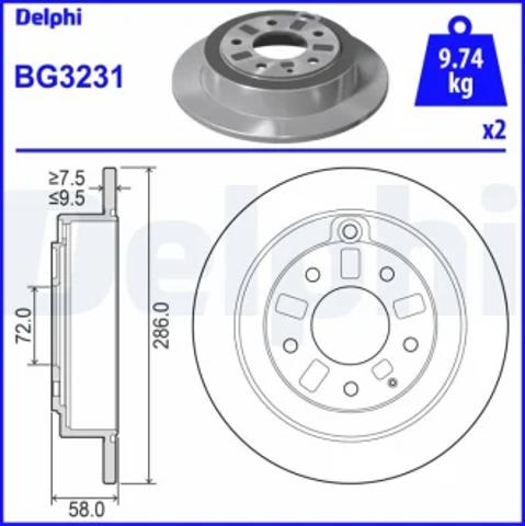 Дискові гальма BG3231 DELPHI