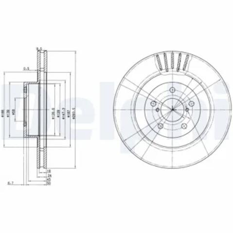 Диск переднього гальма BG3413 DELPHI