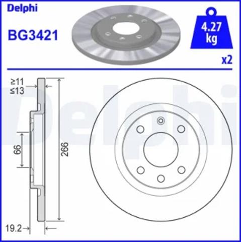 Ротор гальмівний BG3421 DELPHI
