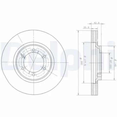 Диск переднього гальма BG3936 DELPHI