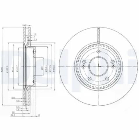 Диск гальмівний передній BG4011 DELPHI
