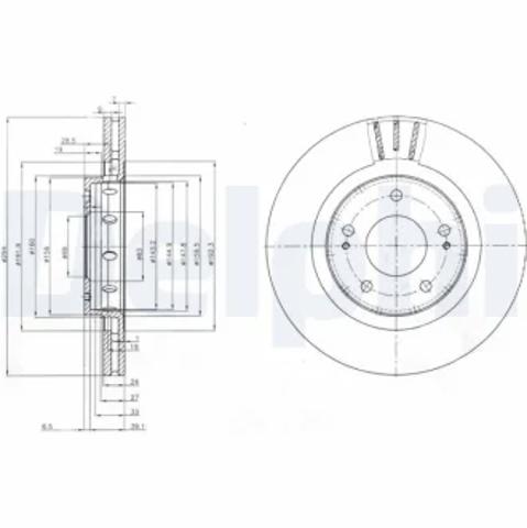 Диск гальмівний передній BG4038C DELPHI