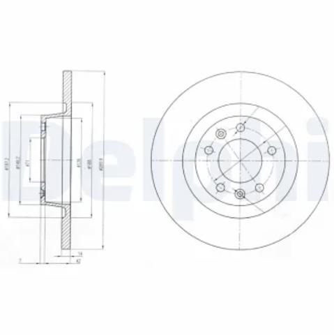 Диск заднього гальма BG4085 DELPHI