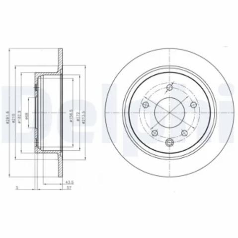 Диск заднього гальма BG4108C DELPHI