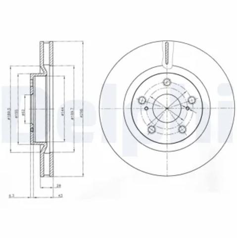Гальмо дискове переднє BG4114C DELPHI