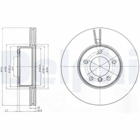 Диск переднього гальма BG4172C DELPHI