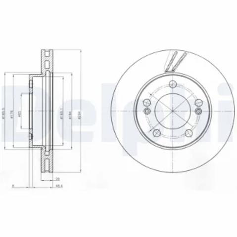 Диск переднього гальма BG4206 DELPHI