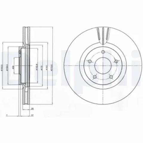 Диск переднього гальма BG4231C DELPHI