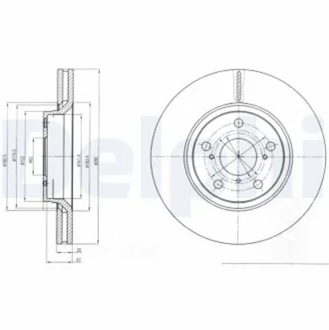 Гальмо дискове переднє BG4236C DELPHI