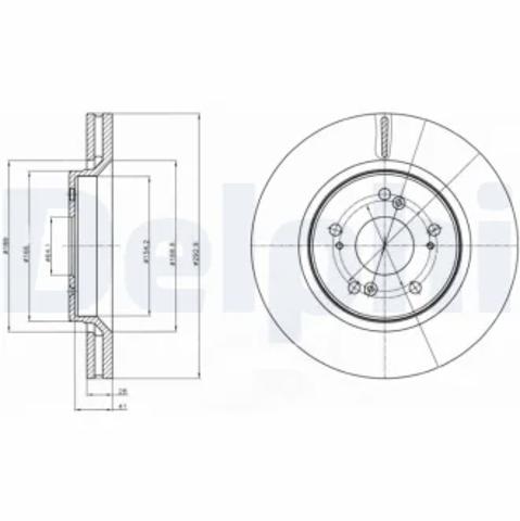 Гальмо дискове переднє BG4250C DELPHI