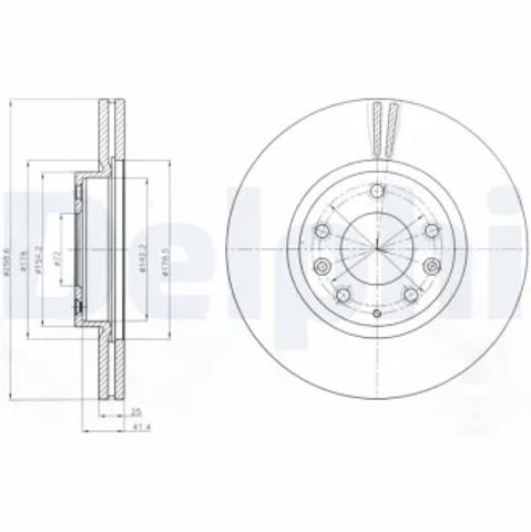 Диск гальмівний передній BG4255C DELPHI