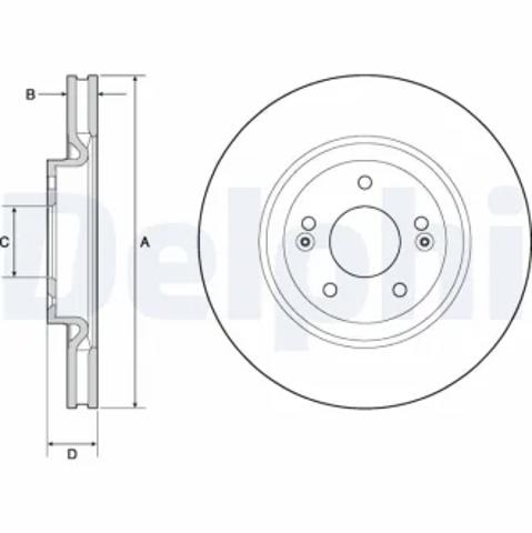 Гальмо дискове переднє BG4683C DELPHI